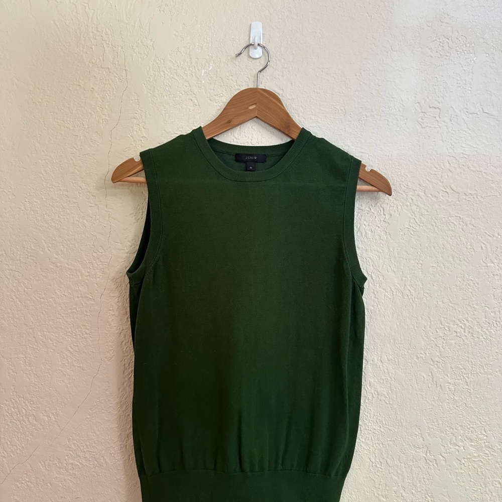 J. Crew Forest Green Knit Cotton Top